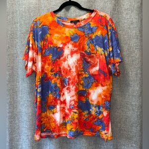 Women's Ambiance Plus Size 2X Colorful Abstract Print Tee